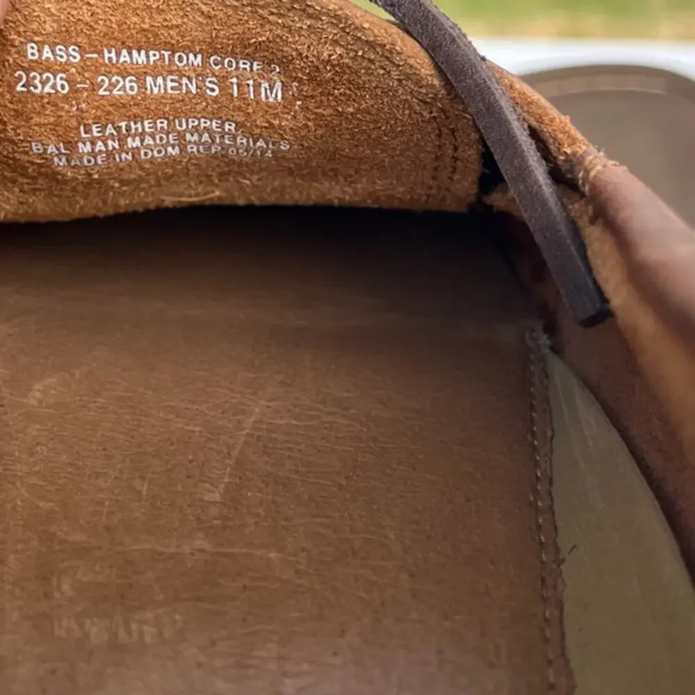 Men's G.H. Bass Hampton Core 2 2326-226 Leather Casual Boat Shoes Brown SZ 11M